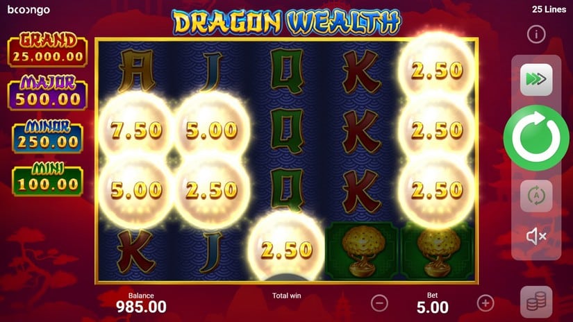 Dragon Wealth slot screen 2