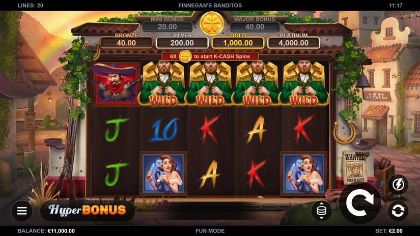 Finnegan’s Banditos slot screen 1