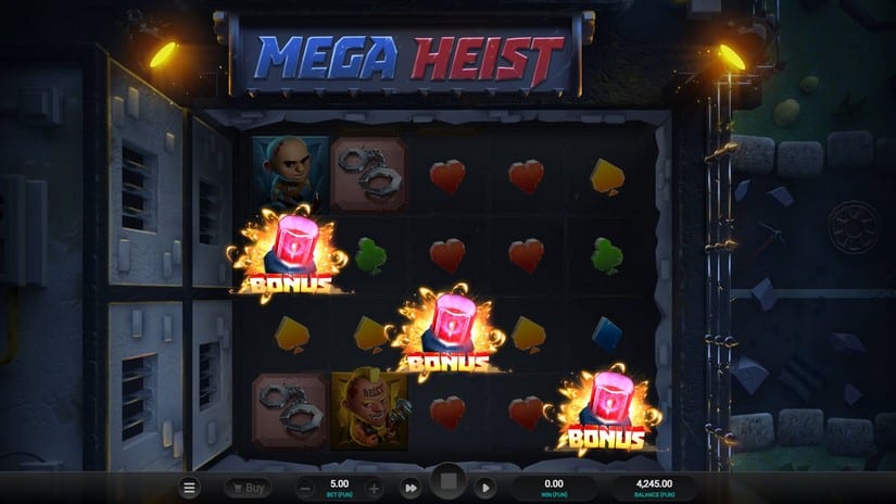 Mega Heist slot screen 2