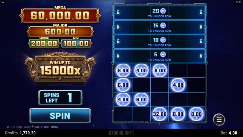 Thunderstruck Wild Lightning slot screen 2