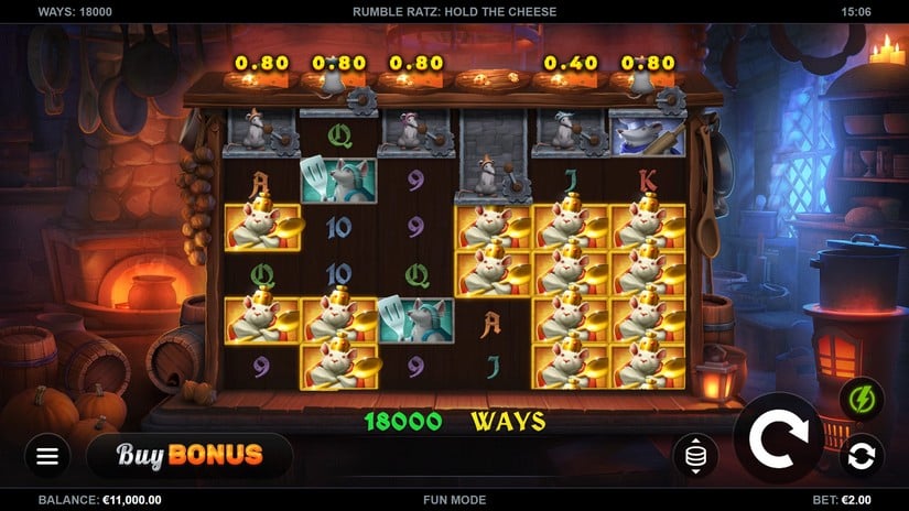 Rumble Ratz Hold the Cheese slot screen 1