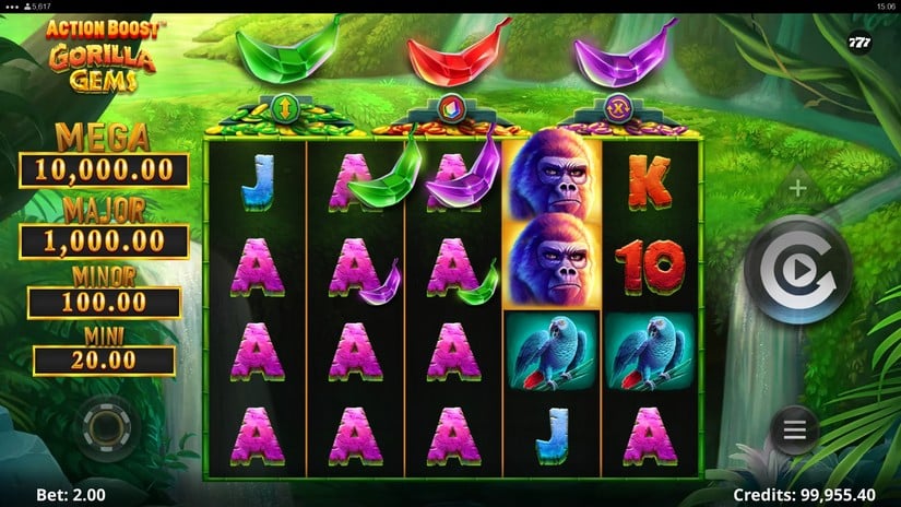 Action Boost Gorilla Gems slot screen 4