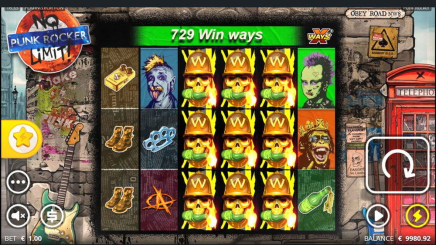Punk Rocker slot screen 2