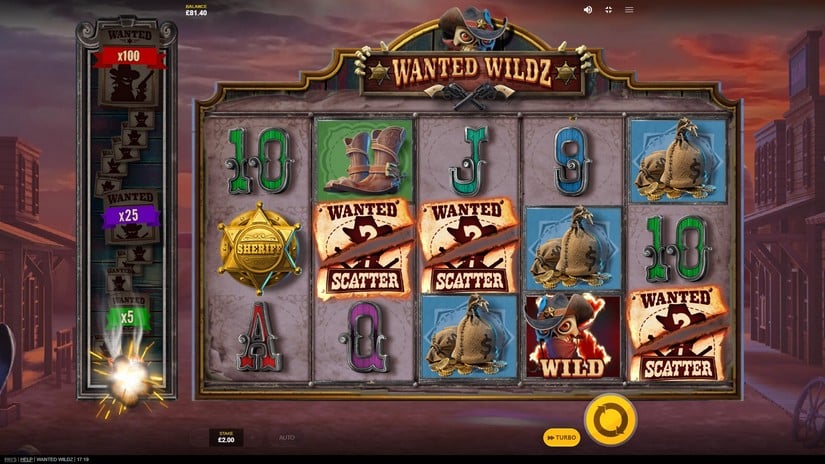 Wanted Wildz slot screen 4