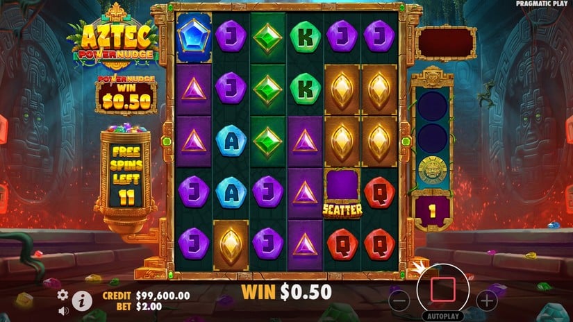 Aztec Powernudge slot screen 3