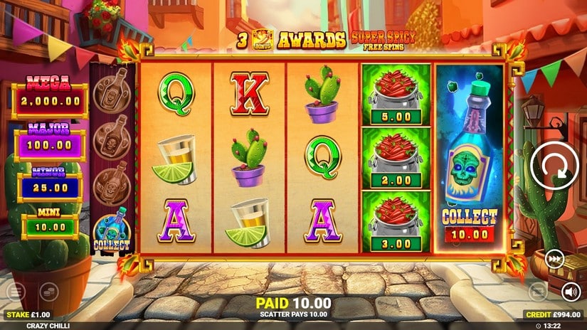 Crazy Chilli slot screen 2