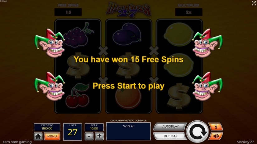 Monkey 27 slot screen 3