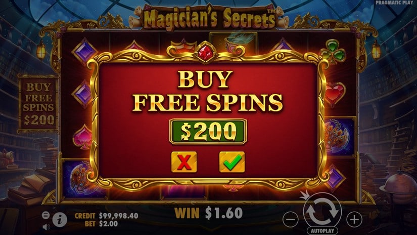 Magician’s Secrets slot screen 4