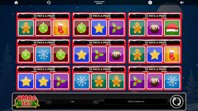 Xmas 3×3 slot screen 1