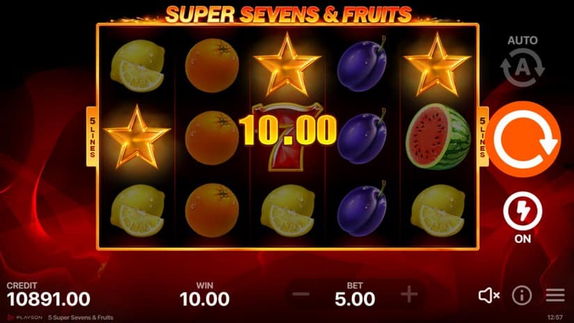 5 Super Sevens & Fruits slot screen 2