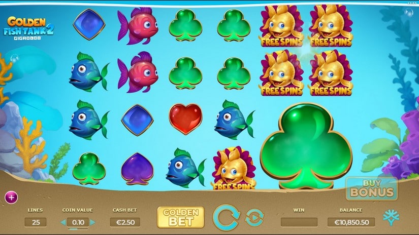 Golden Fish Tank 2 Gigablox slot screen 3