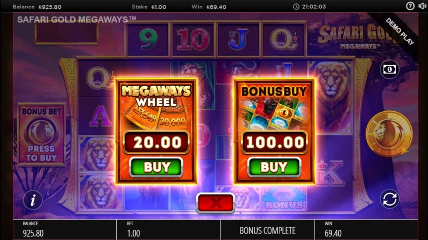 Safari Gold Megaways slot screen 2