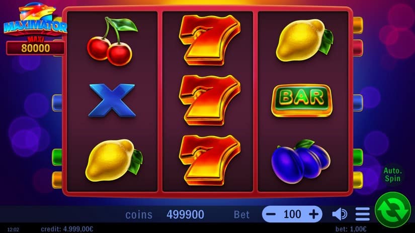 Maximator slot screen 1