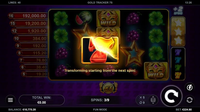 Gold Tracker 7s slot screen 3