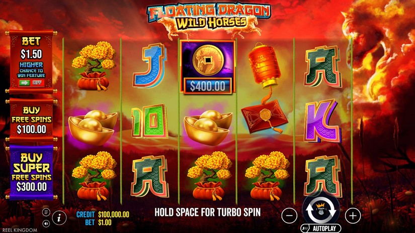 Floating Dragon Wild Horses slot screen 1