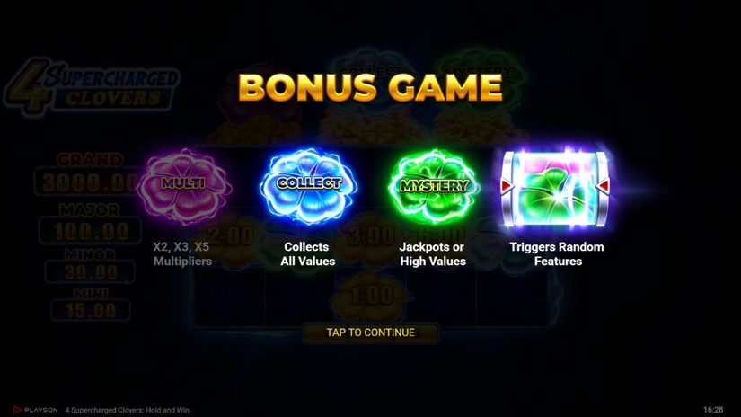 4 Supercharged Clovers: Hold and Win slot screen 3