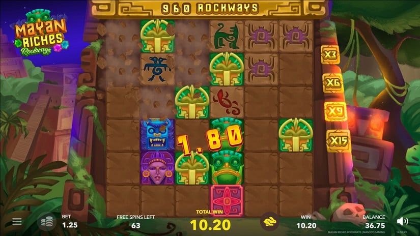 Mayan Riches Rockways slot screen 4