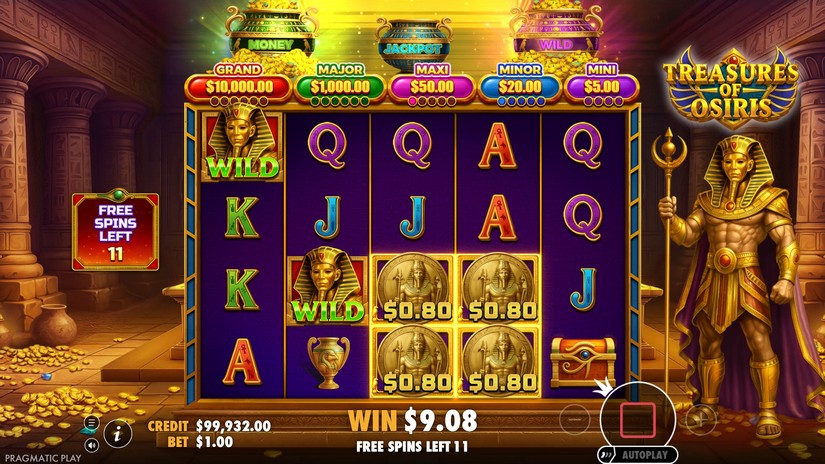 Treasures of Osiris slot screen 5