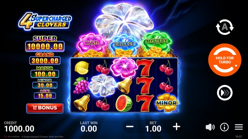 4 Supercharged Clovers: Hold and Win slot screen 1