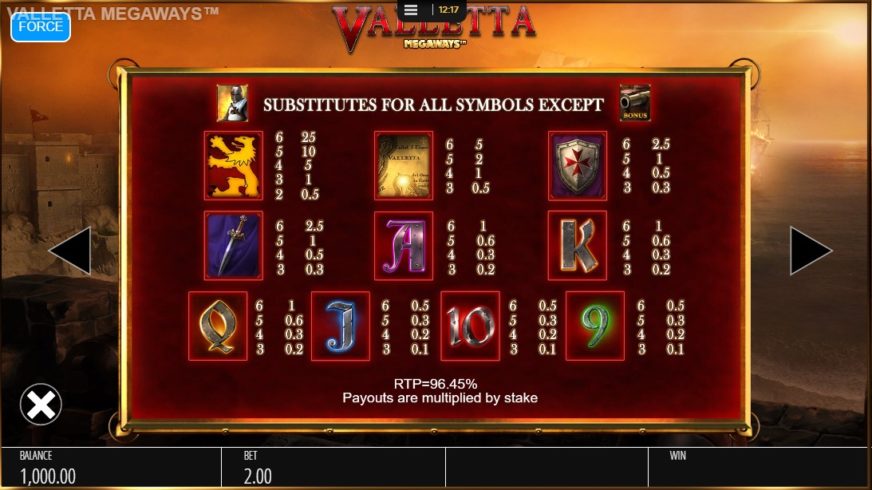 Valletta slot screen 2