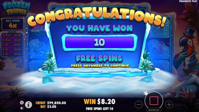 Frozen Tropics slot screen 3