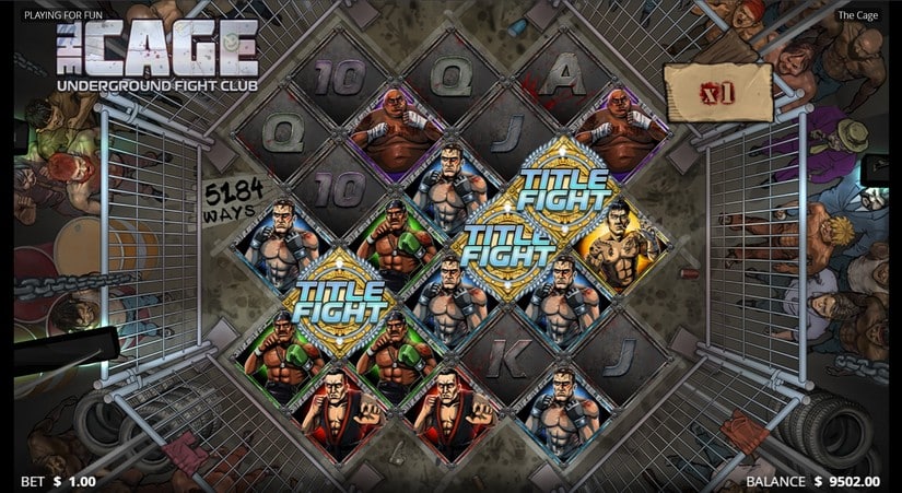 The Cage slot screen 2