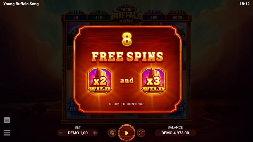 Young Buffalo Song slot screen 3