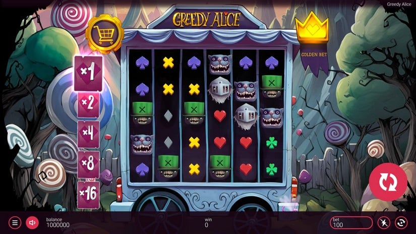 Greedy Alice slot screen 1