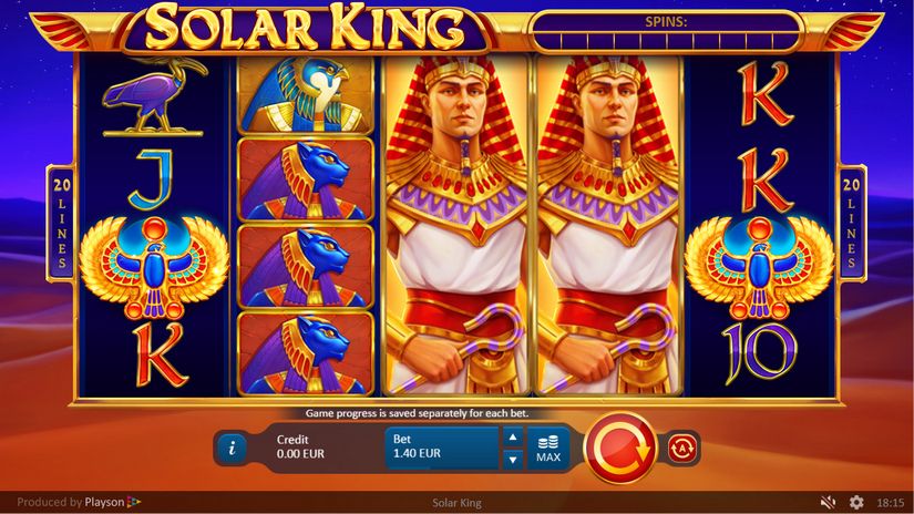 Solar King slot screen 4