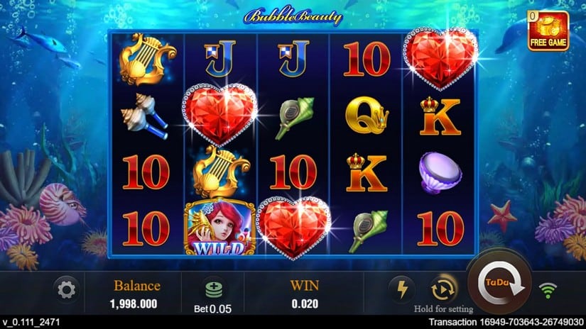 Bubble Beauty slot screen 2