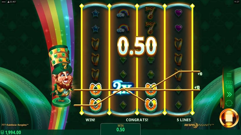 777 Rainbow Respins slot screen 2