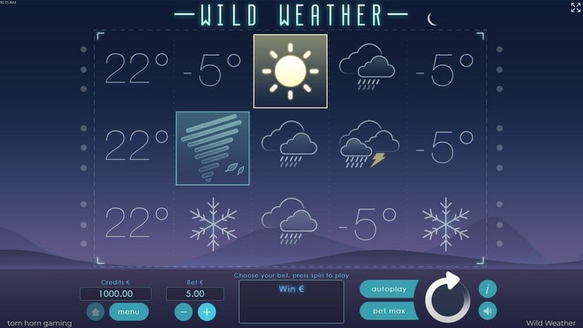 Wild Weather slot screen 1