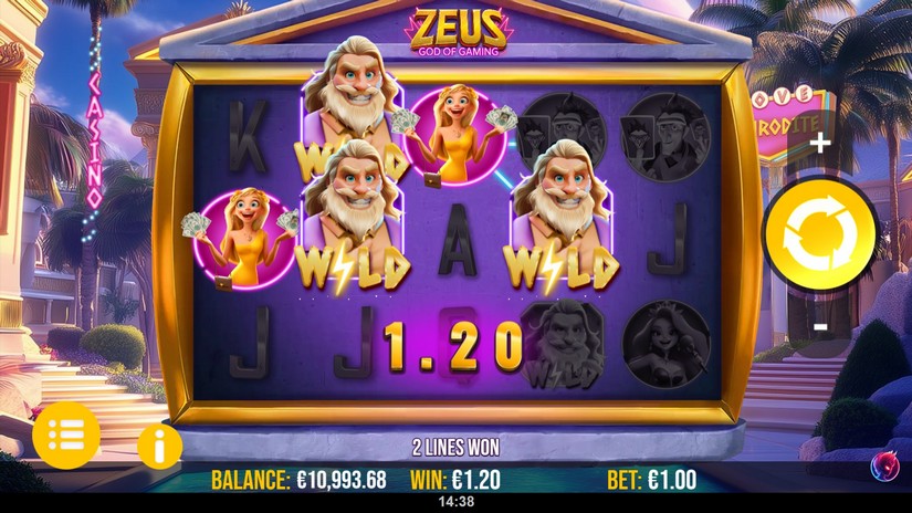 Zeus God of Gaming slot screen 3