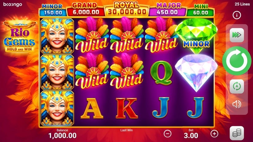 Rio Gems slot screen 1