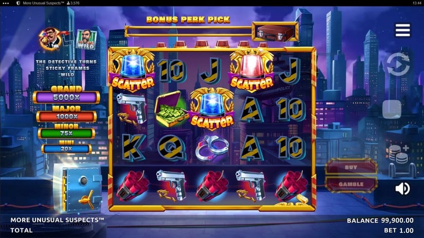 More Unusual Suspects slot screen 2