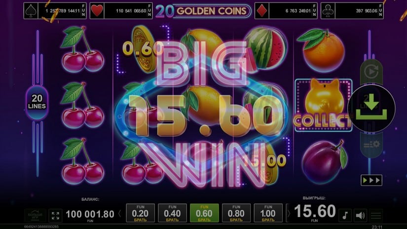 20 Golden Coins slot screen 3