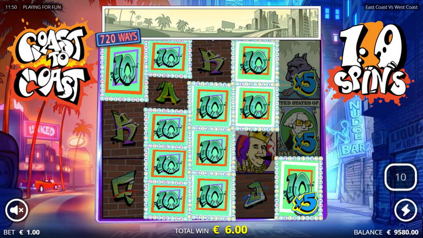 East Coast vs West Coast slot screen 3