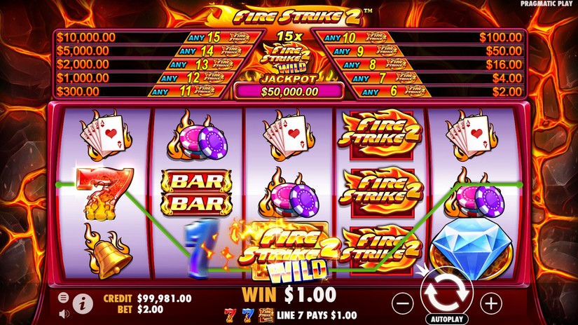 Fire Strike 2 slot screen 2
