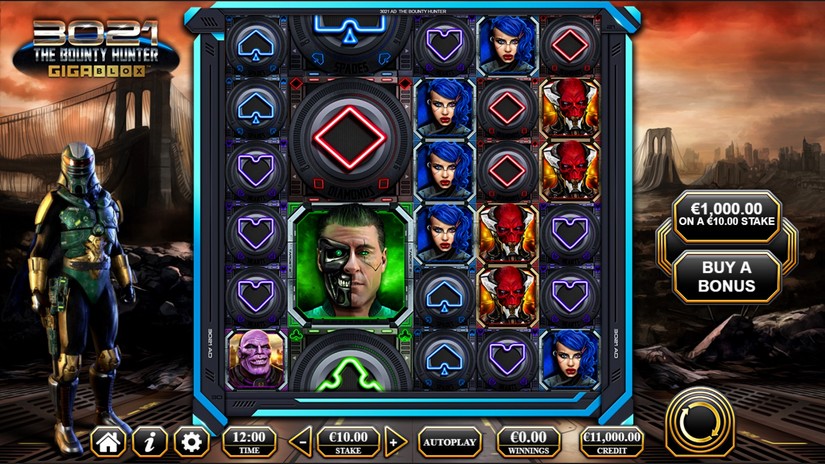 3021 The Bounty Hunter Gigablox slot screen 1