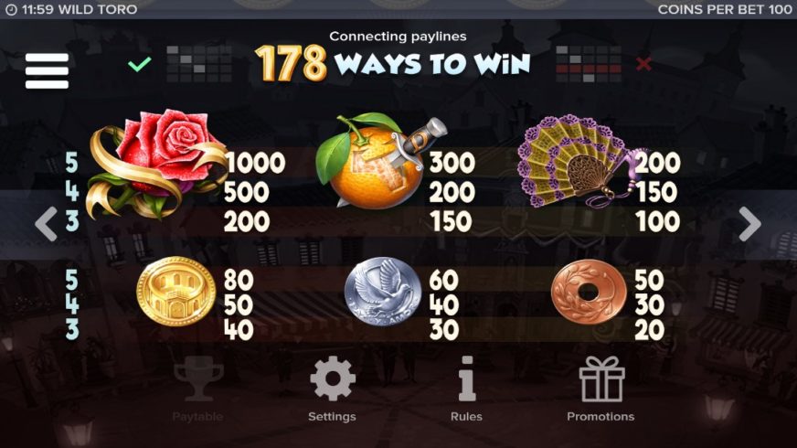 Wild Toro slot screen 2