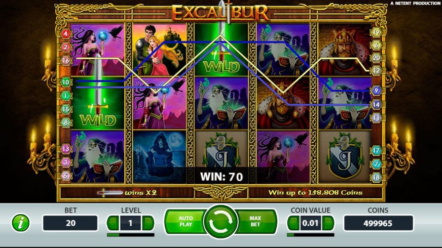 Excalibur slot screen 1