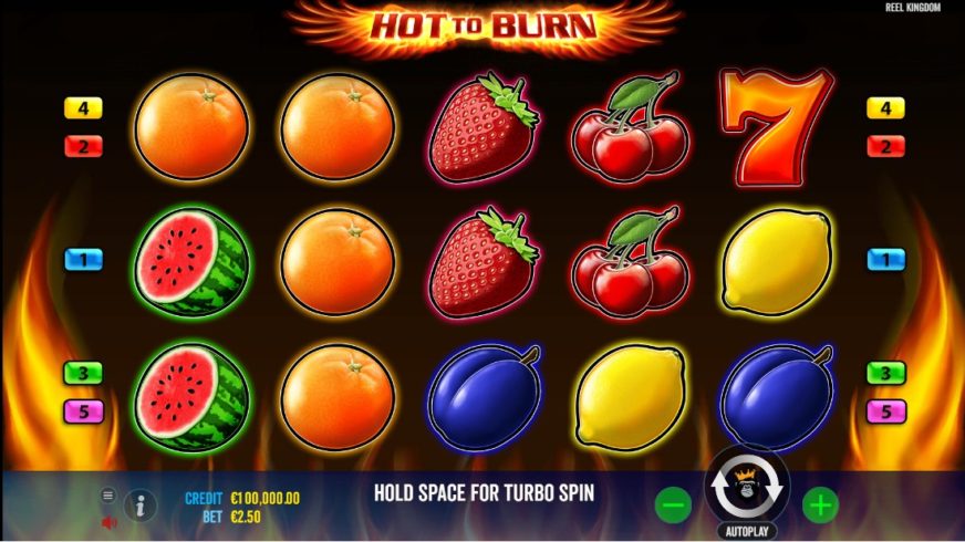 Hot to Burn slot screen 1