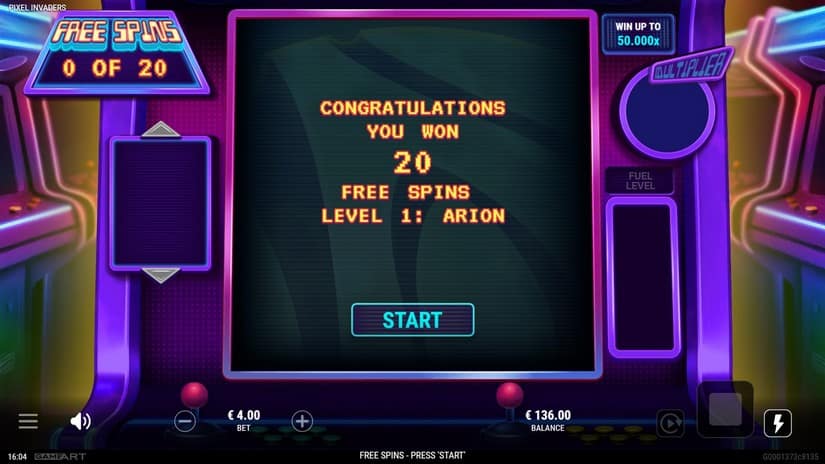 Pixel Invaders slot screen 3