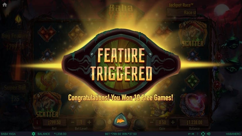 Baba Yaga slot screen 2