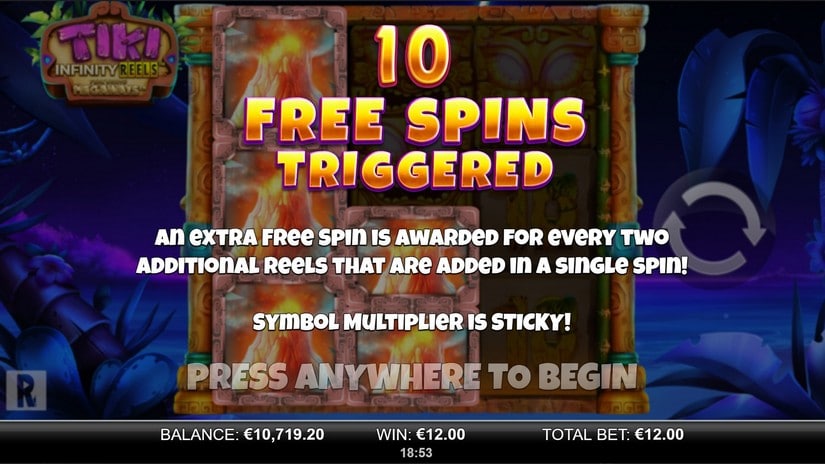 Tiki Infinity Reels Megaways slot screen 4