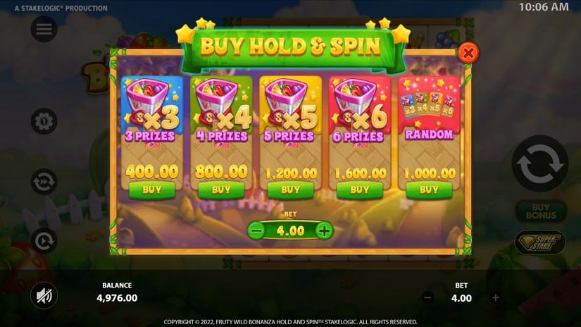 Fruity Wild Bonanza Hold & Spin slot screen 2