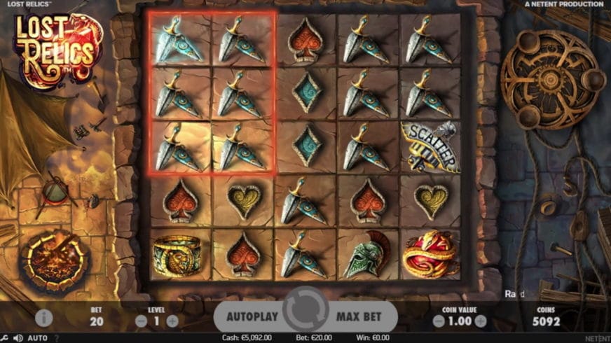 Lost Relics slot screen 3