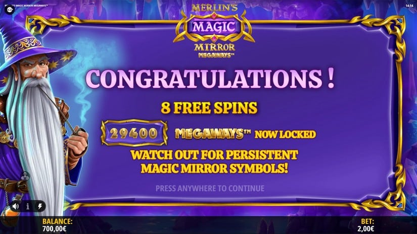 Merlin’s Magic Mirror Megaways slot screen 3