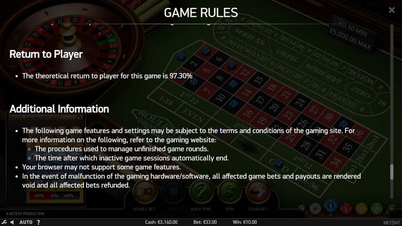 Roulette Advanced slot screen 2