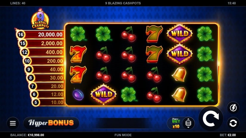 9 Blazing Cashpots slot screen 1